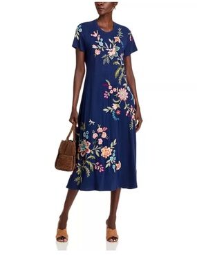 New Johnny Was Embroidered T-Shirt Dress